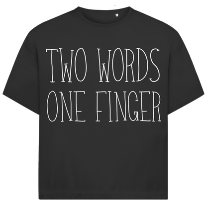 Jack &amp; Jones Herren T-Shirt Two Words One Finger Mittelfinger Oversized