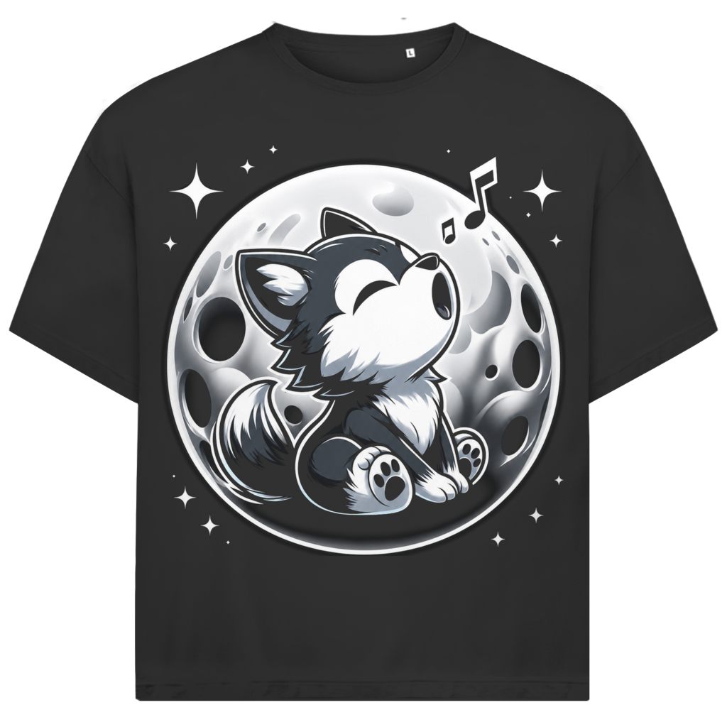 Jack &amp; Jones Herren T-Shirt Wolf Welpe Mond Oversized