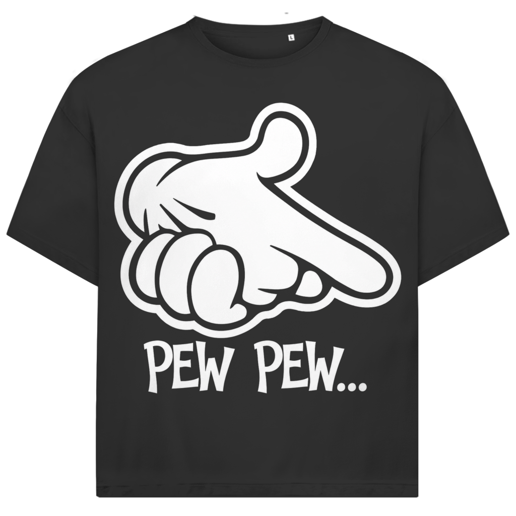 Jack &amp; Jones Herren T-Shirt Pew Pew Fingerpistole Oversized