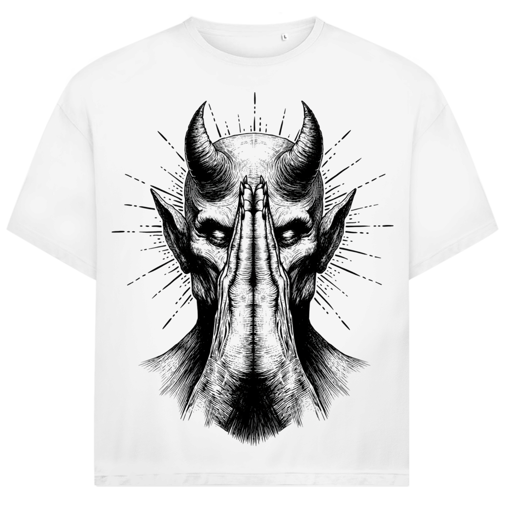 Jack &amp; Jones Herren T-Shirt Dämon im Gebet Gothic Oversized