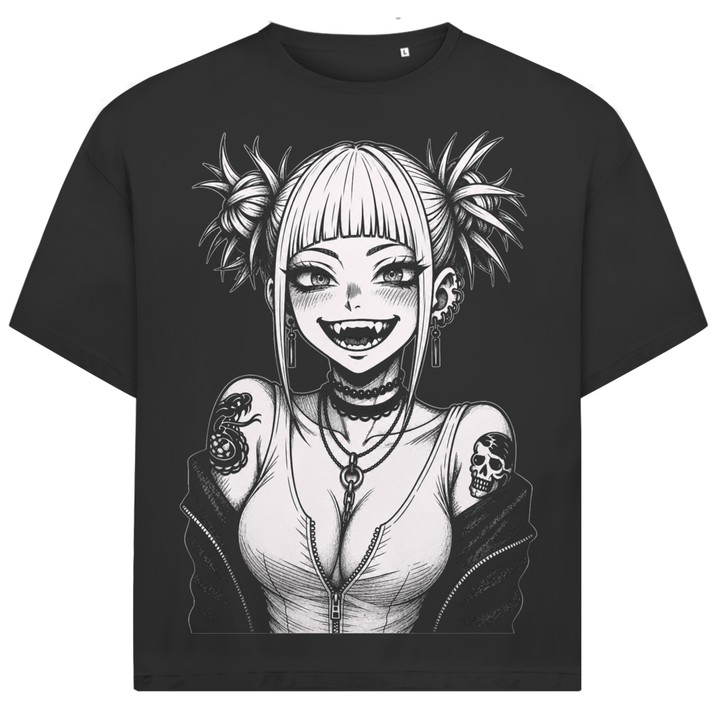 Jack &amp; Jones Herren T-Shirt Punk Anime Vampir Gothic Oversized