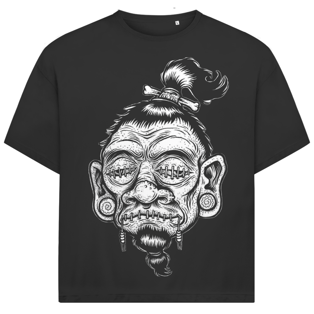 Jack &amp; Jones Herren T-Shirt Voodoo Kopf Horror Oversized