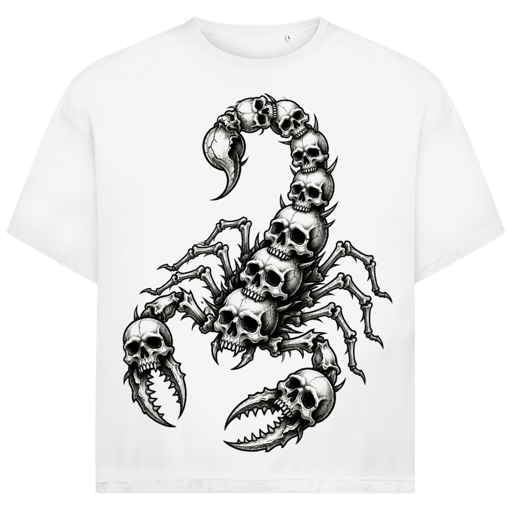 Jack &amp; Jones Herren T-Shirt Skorpion Totenköpfe Gothic Oversized