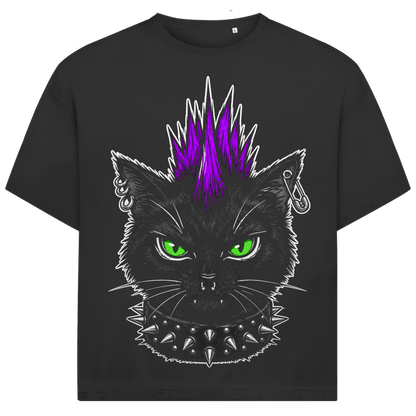 Jack &amp; Jones Herren T-Shirt Punk Katze Irokesenschnitt Oversized