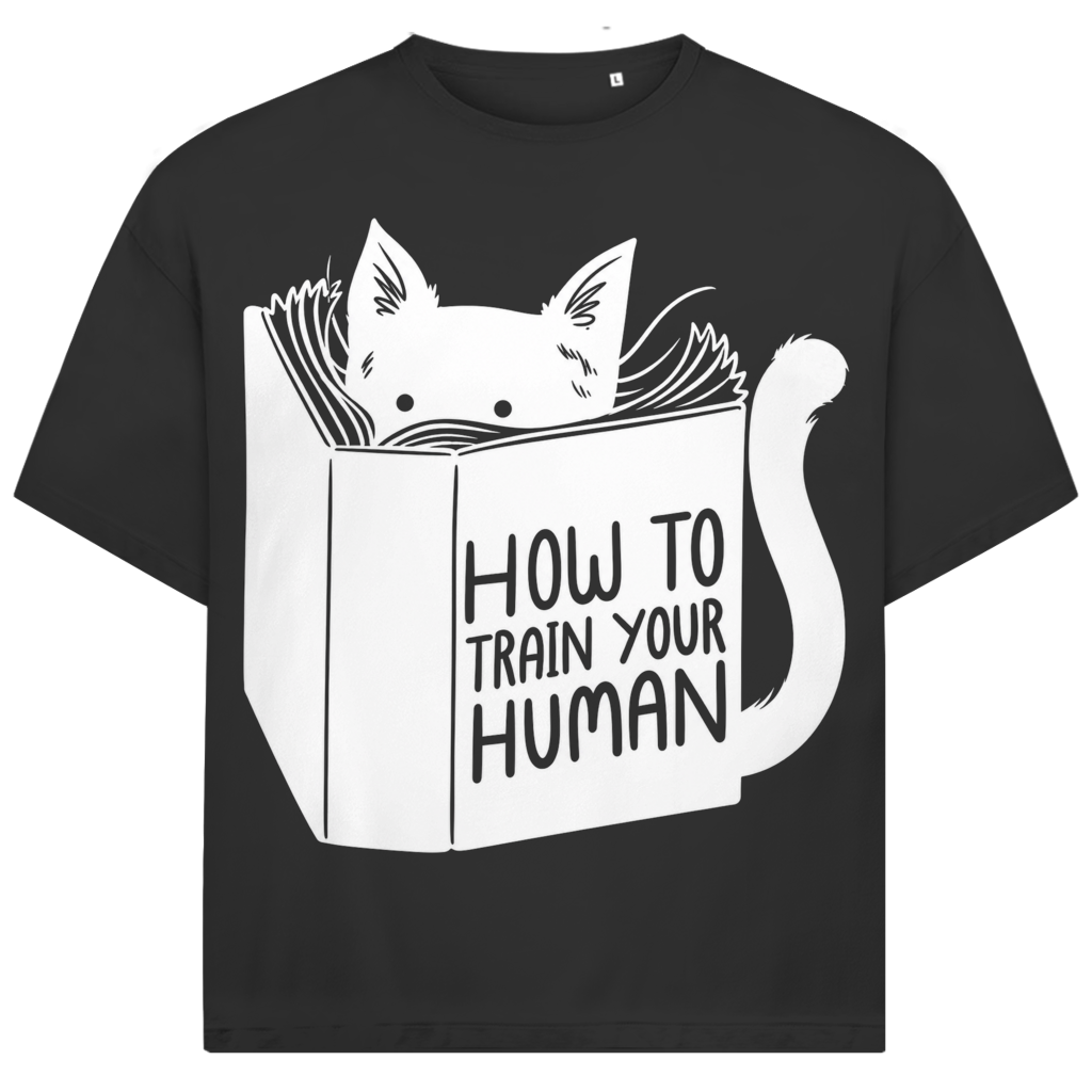 Jack &amp; Jones Herren T-Shirt How to Train Your Human Katze Oversized