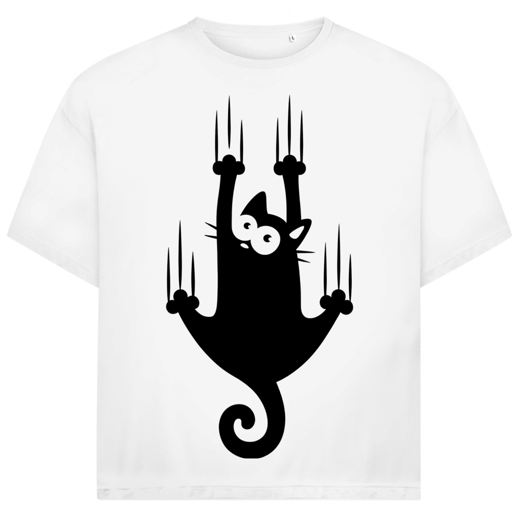 Jack &amp; Jones Herren T-Shirt Kletternde Katze Krallen Oversized