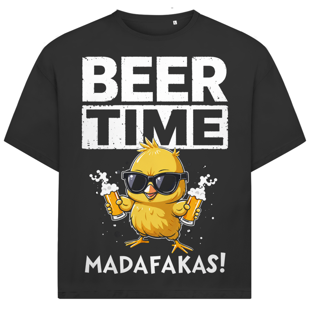 Jack &amp; Jones Herren T-Shirt Beer Time Madafakas Küken Oversized