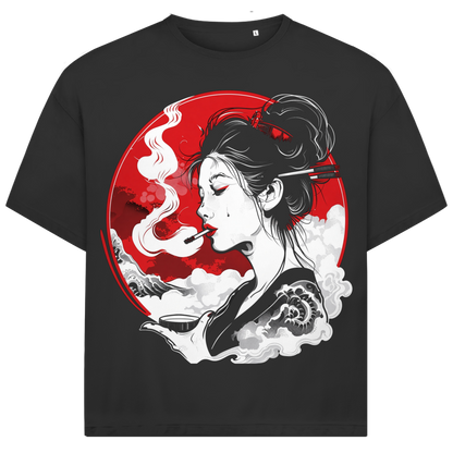 Jack &amp; Jones Herren T-Shirt Japan Geisha Zigarette Rote Sonne Oversized