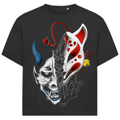 Jack &amp; Jones Herren T-Shirt Hannya Kitsune Split Maske Oversized