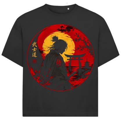 Jack &amp; Jones Herren T-Shirt Samurai Bushido Torii Sonne Oversized