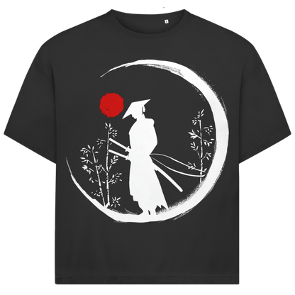 Jack &amp; Jones Herren T-Shirt Samurai Silhouette Rote Sonne Bambus Oversized