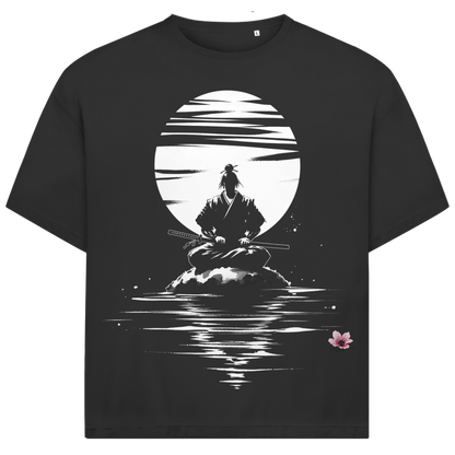 Jack &amp; Jones Herren T-Shirt Meditierender Samurai Mond Sakura Oversized