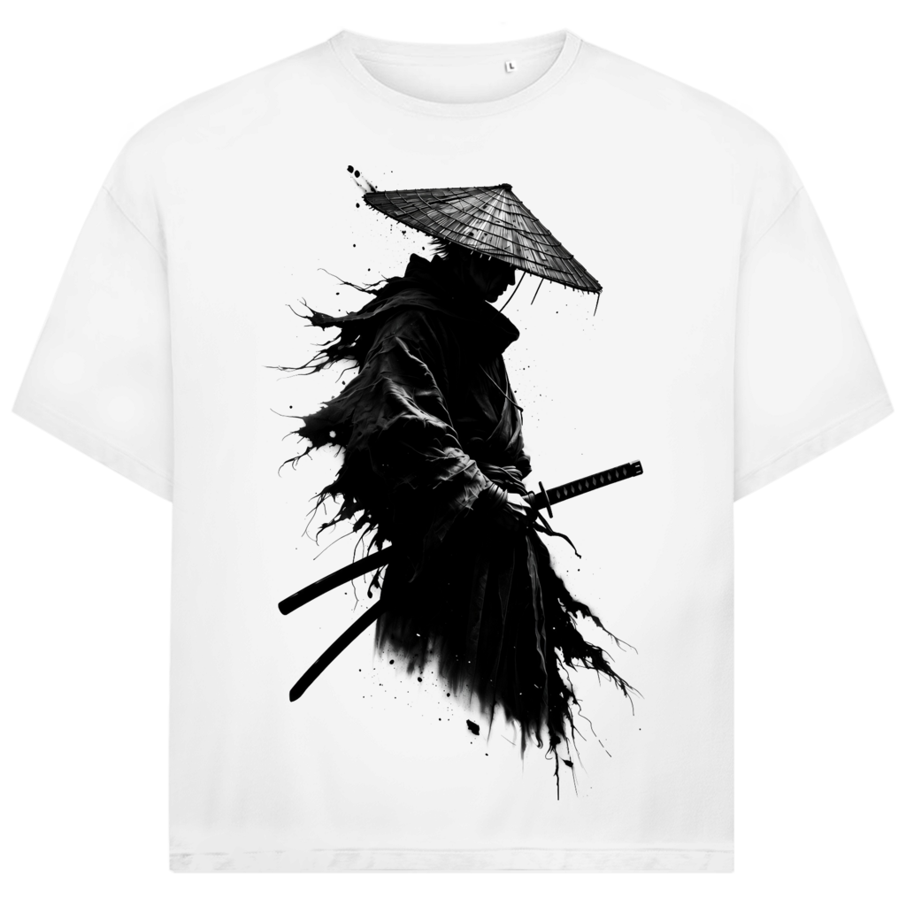 Jack &amp; Jones Herren T-Shirt Dunkler Ronin Strohhut Katana Oversized