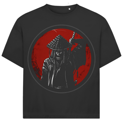 Jack &amp; Jones Herren T-Shirt Samurai Strohhut Schwert Rote Sonne Oversized
