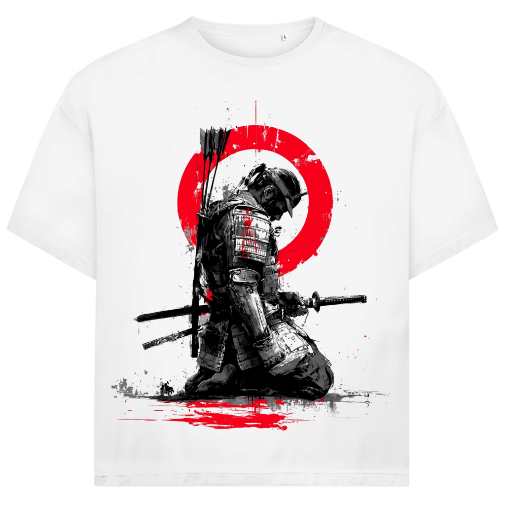 Jack &amp; Jones Herren T-Shirt Knieender Samurai Pfeile Rote Sonne Oversized