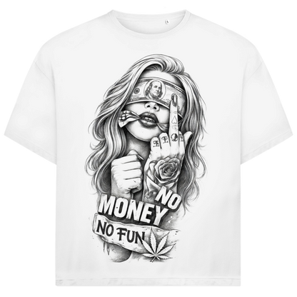 Jack &amp; Jones Herren T-Shirt No Money No Fun Cash Rebel Oversized
