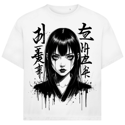 Jack &amp; Jones Herren T-Shirt Tusche Japanerin Kanji Drips Oversized