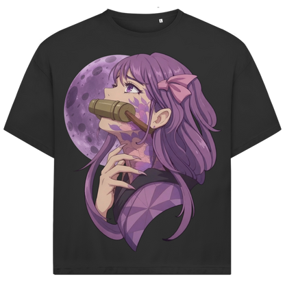 Jack &amp; Jones Herren T-Shirt Purple Moon Anime Frau Blumen Oversized