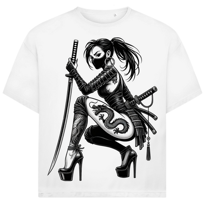 Jack &amp; Jones Herren T-Shirt Maskierte Ninja Kriegerin Drache Katana Oversized