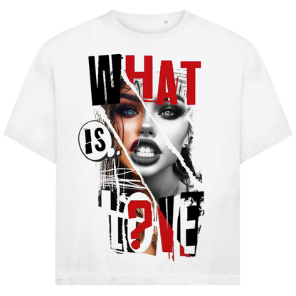 Jack &amp; Jones Herren T-Shirt What Is Love Torn Poster Split Face Oversized