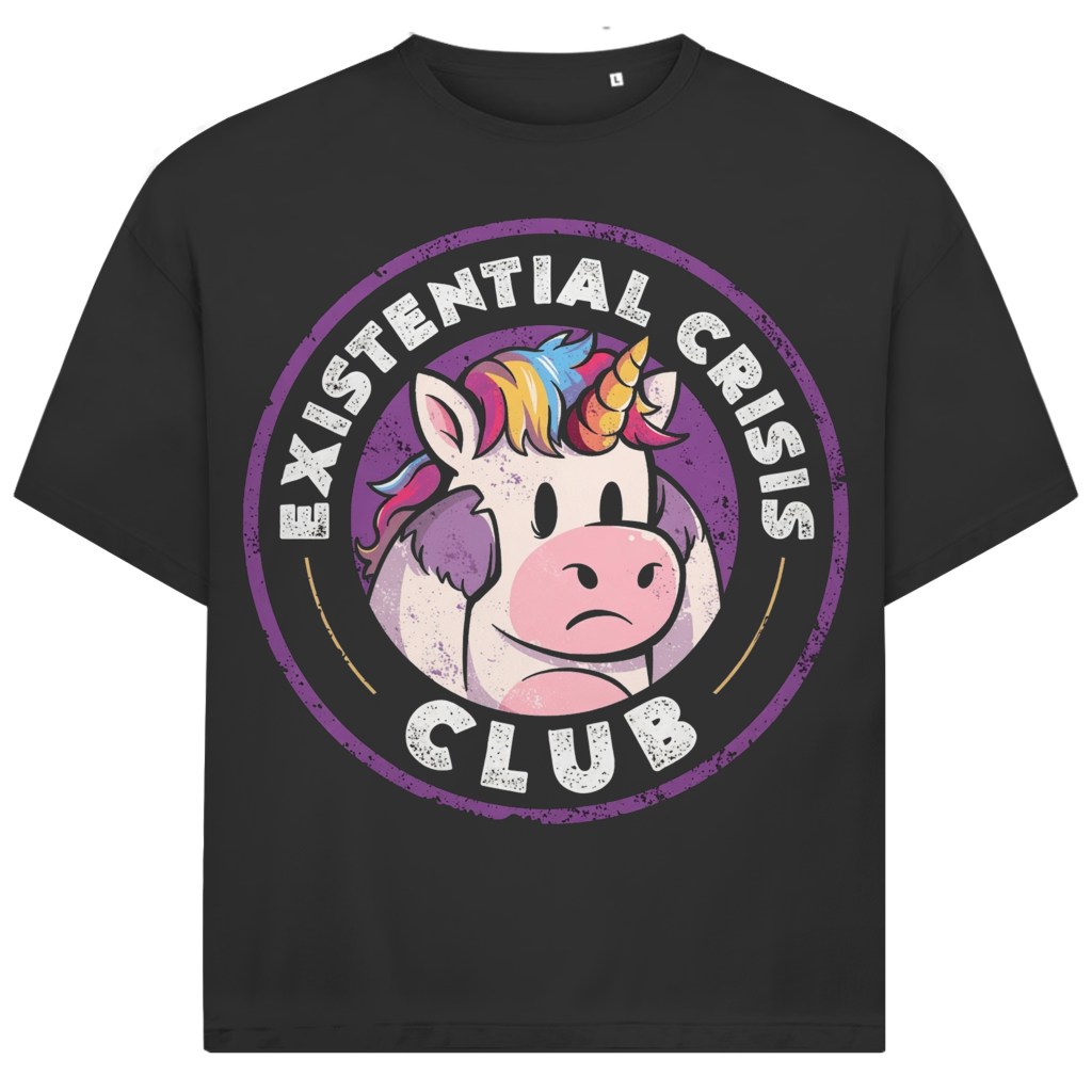 Jack &amp; Jones Herren T-Shirt Existential Crisis Club Einhorn Oversized