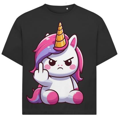 Jack &amp; Jones Herren T-Shirt Pink Unicorn Rebel Mittelfinger Oversized