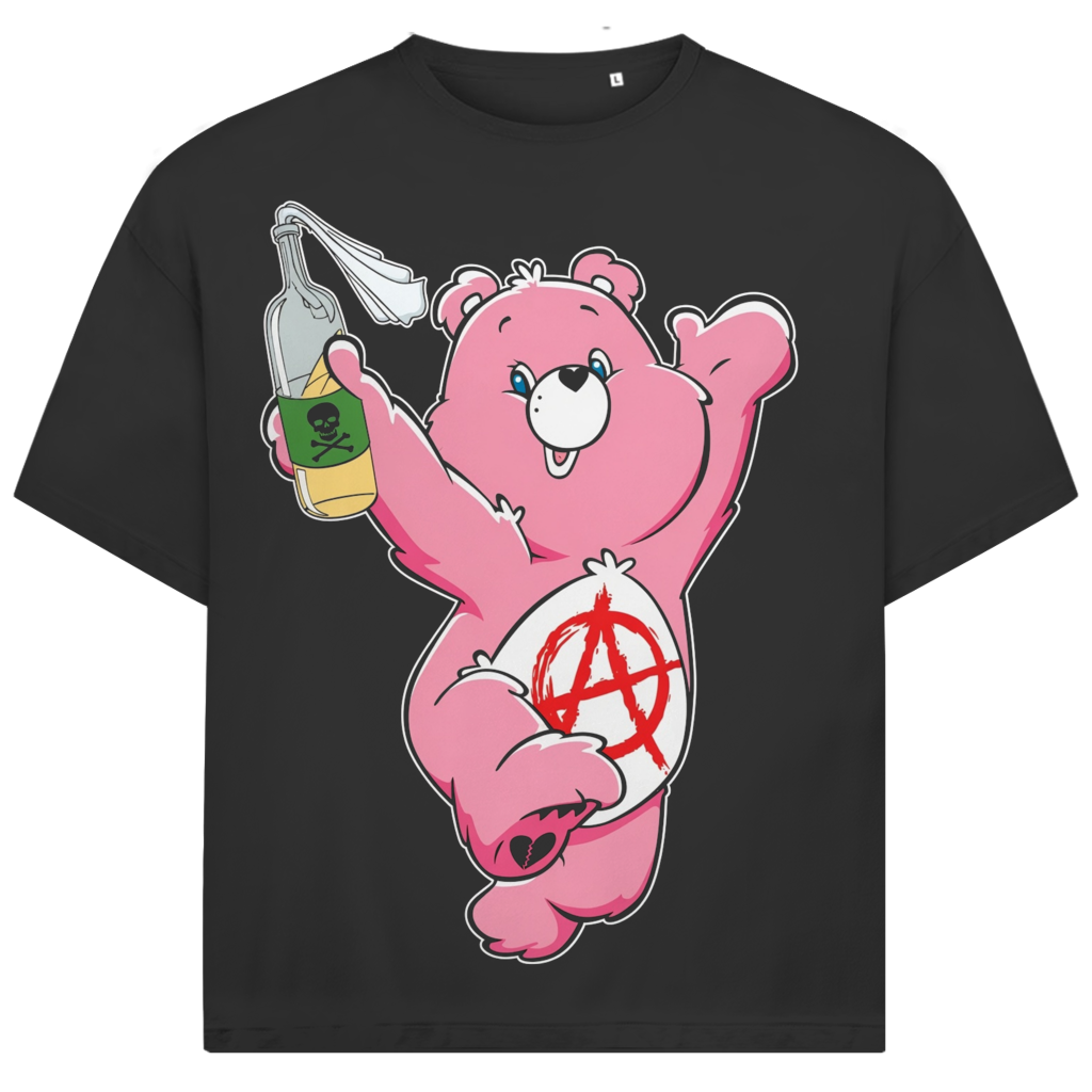 Jack &amp; Jones Herren T-Shirt Anarchie Bär Molotov Bärchi Punk Oversized