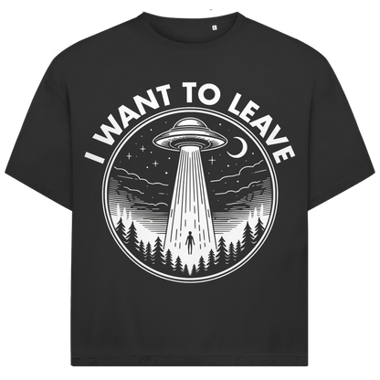 Jack &amp; Jones Herren T-Shirt I Want To Leave UFO Abduction Forest Oversized