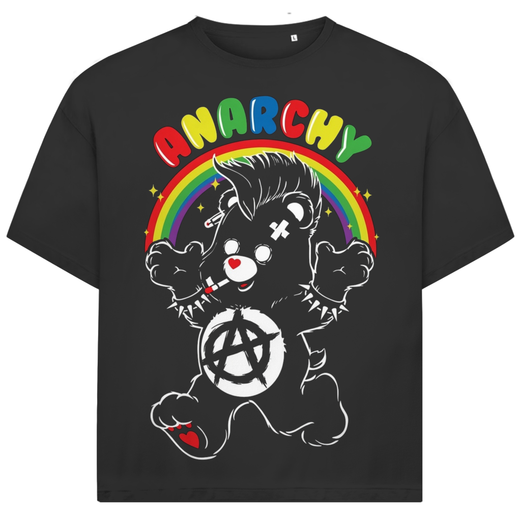 Jack &amp; Jones Herren T-Shirt Punk Bärchi Anarchy Regenbogen Oversized
