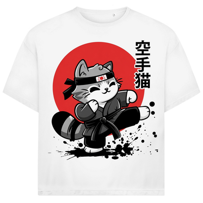 Jack &amp; Jones Herren T-Shirt Karate Katze Japan Sonne Kicker Oversized