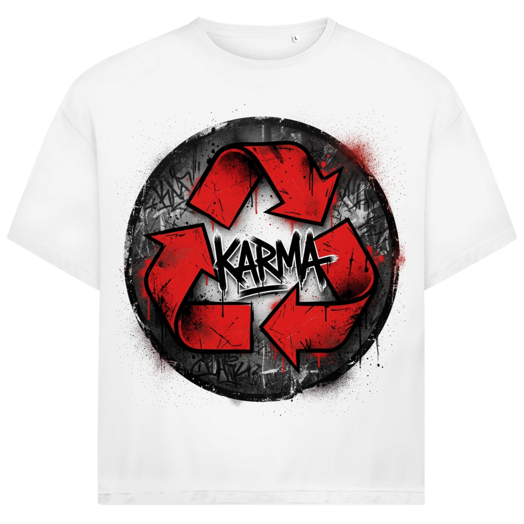 Jack &amp; Jones Herren T-Shirt Karma Recycling Graffiti Oversized