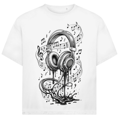 Jack &amp; Jones Herren T-Shirt Kopfhörer Musiknoten Ink Drip Oversized
