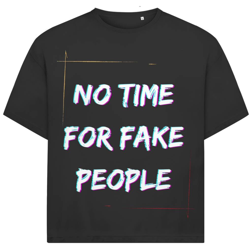 Jack &amp; Jones Herren T-Shirt No Time For Fake People Neon Glitch Oversized