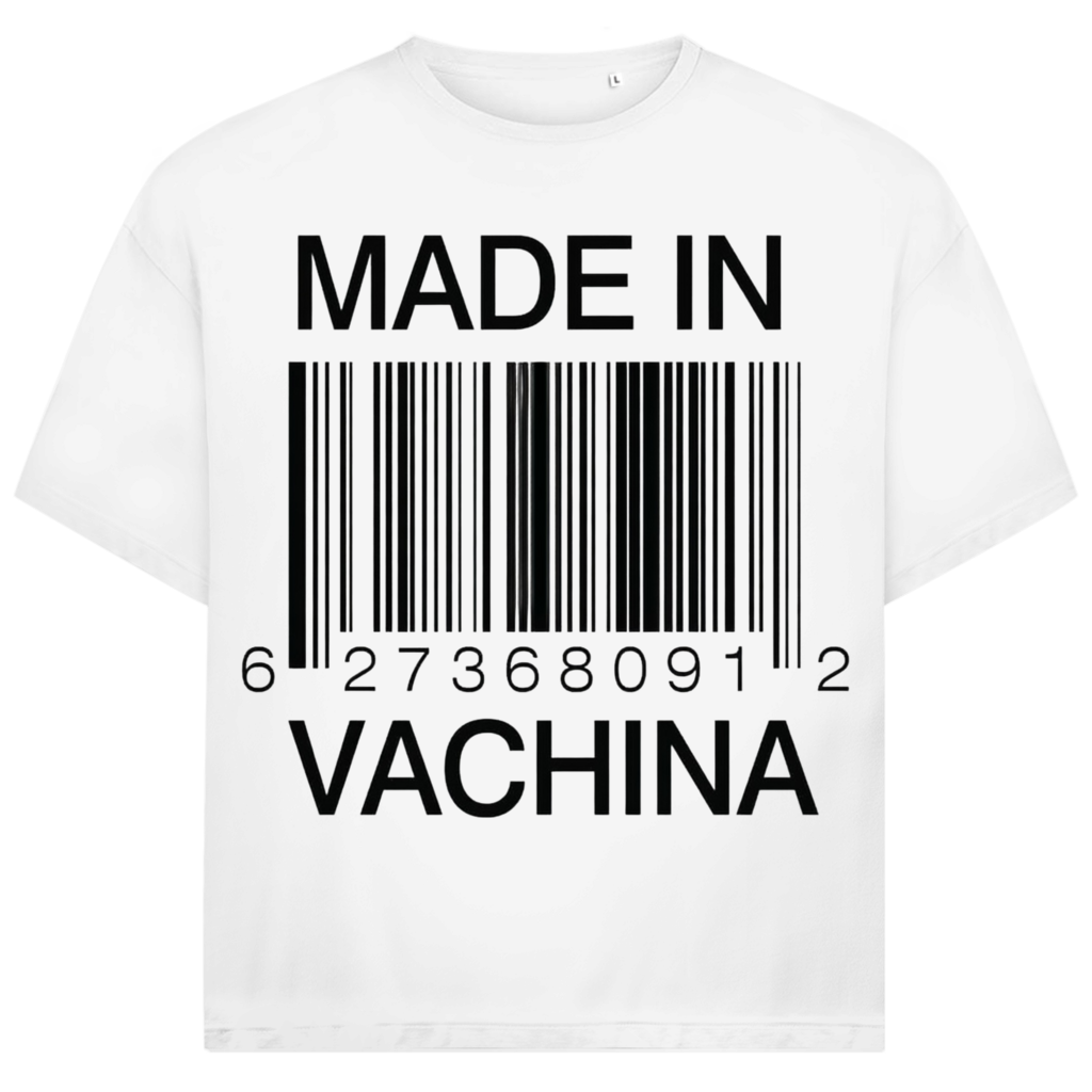 Jack &amp; Jones Herren T-Shirt Made in Vachina Barcode Oversized