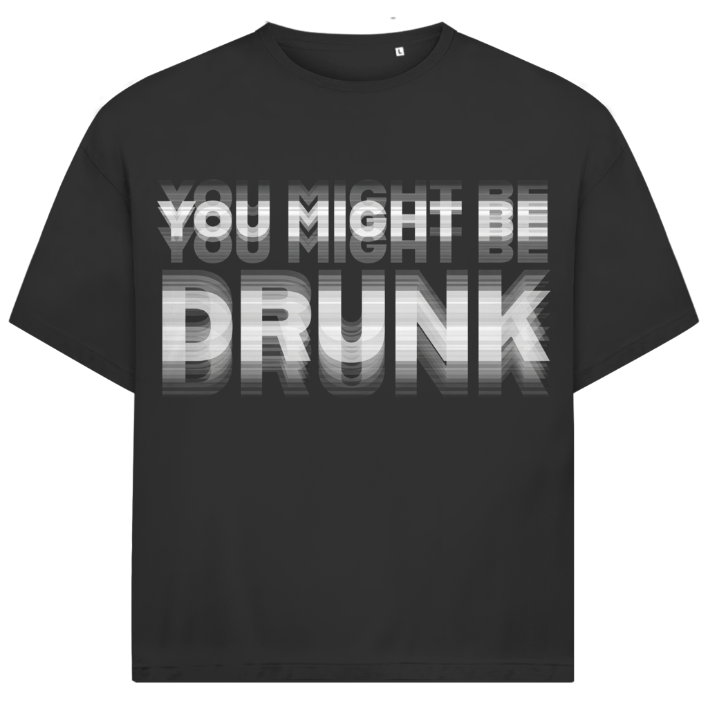 Jack &amp; Jones Herren T-Shirt You Might Be Drunk Glitch Typo Oversized