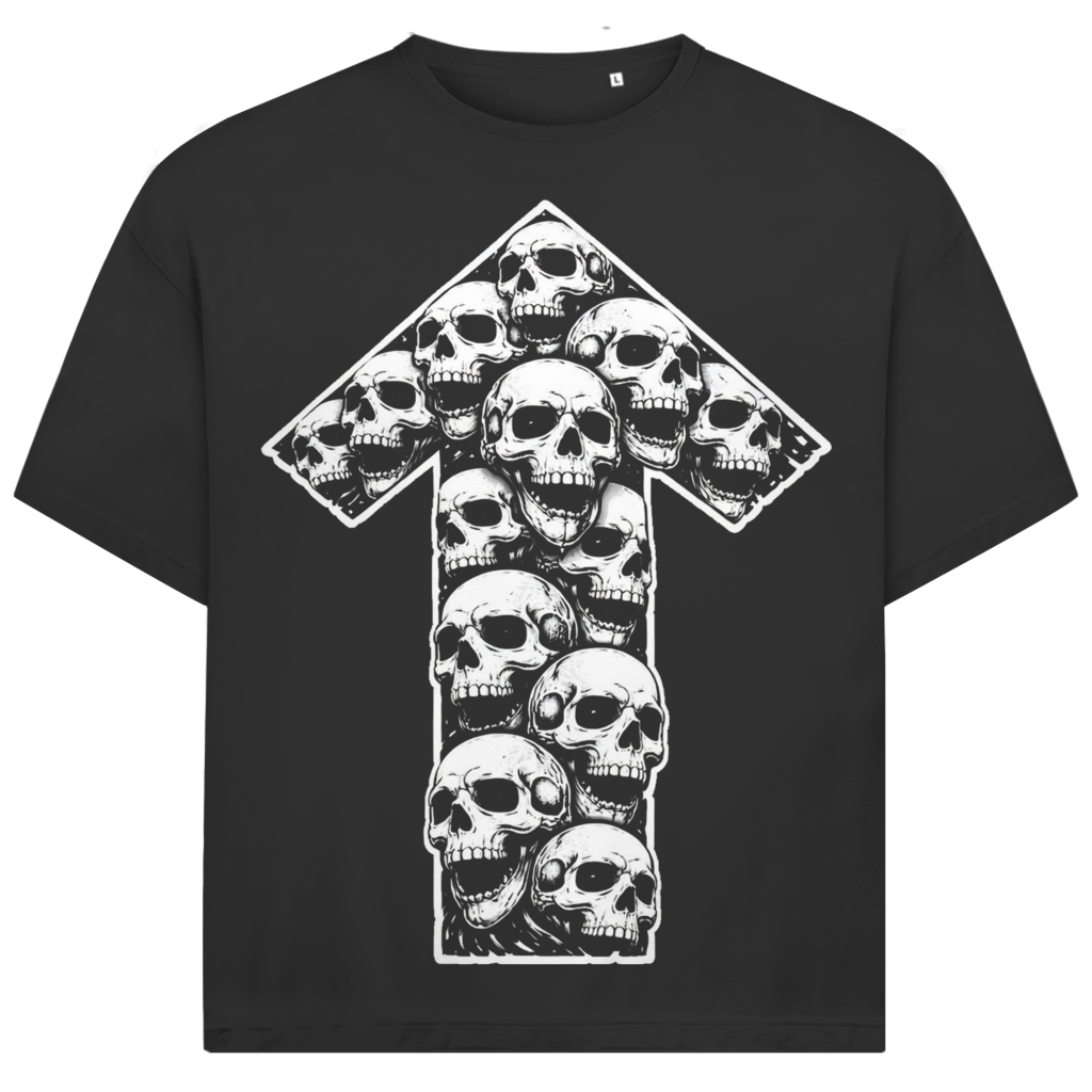 Jack &amp; Jones Herren T-Shirt Skull Arrow Totenkopf Pfeil Oversized