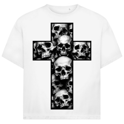 Jack &amp; Jones Herren T-Shirt Totenkopf Kreuz Skull Muster Oversized