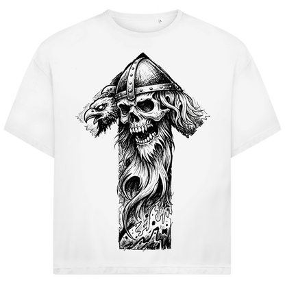 Jack &amp; Jones Herren T-Shirt Wikinger Totenkopf Helm Krieger Oversized