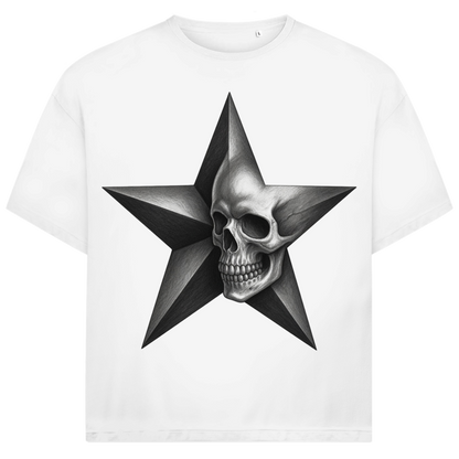 Jack &amp; Jones Herren T-Shirt Totenkopf Stern Graphit Skull Oversized