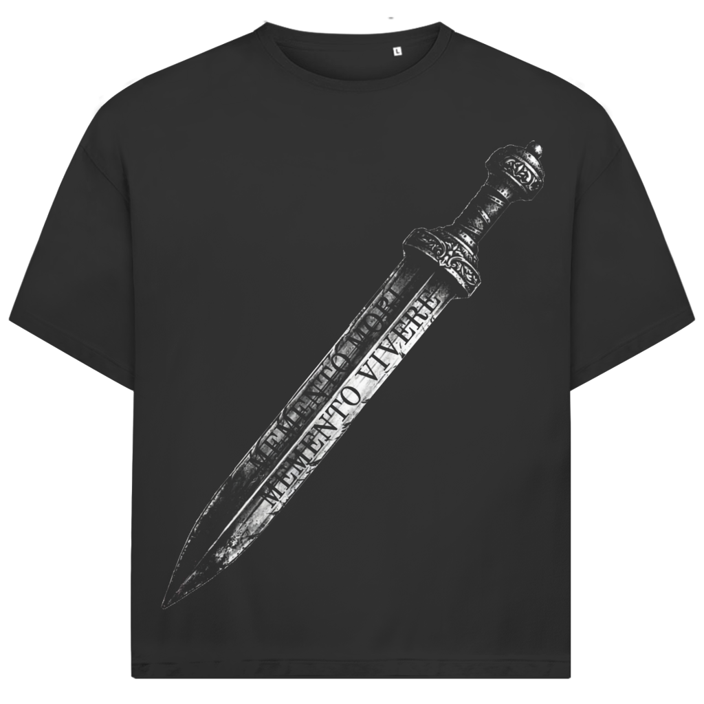 Jack &amp; Jones Herren T-Shirt Memento Mori Memento Vivere Schwert Oversized