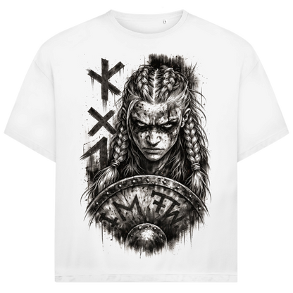 Jack &amp; Jones Herren T-Shirt Wikinger Kriegerin Schild Runen Oversized