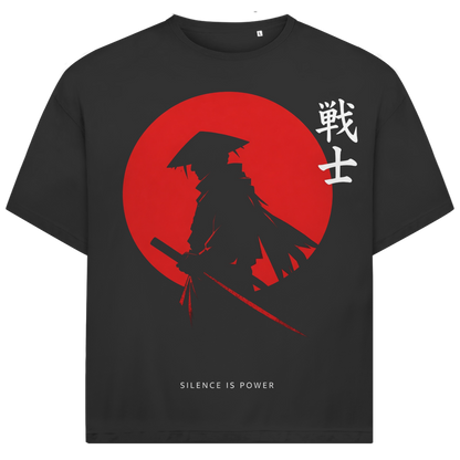Jack &amp; Jones Herren T-Shirt Samurai Silence is Power Rote Sonne Oversized