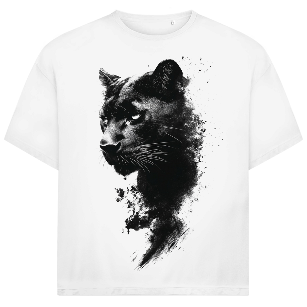 Jack &amp; Jones Herren T-Shirt Schwarzer Panther Ink Art Oversized