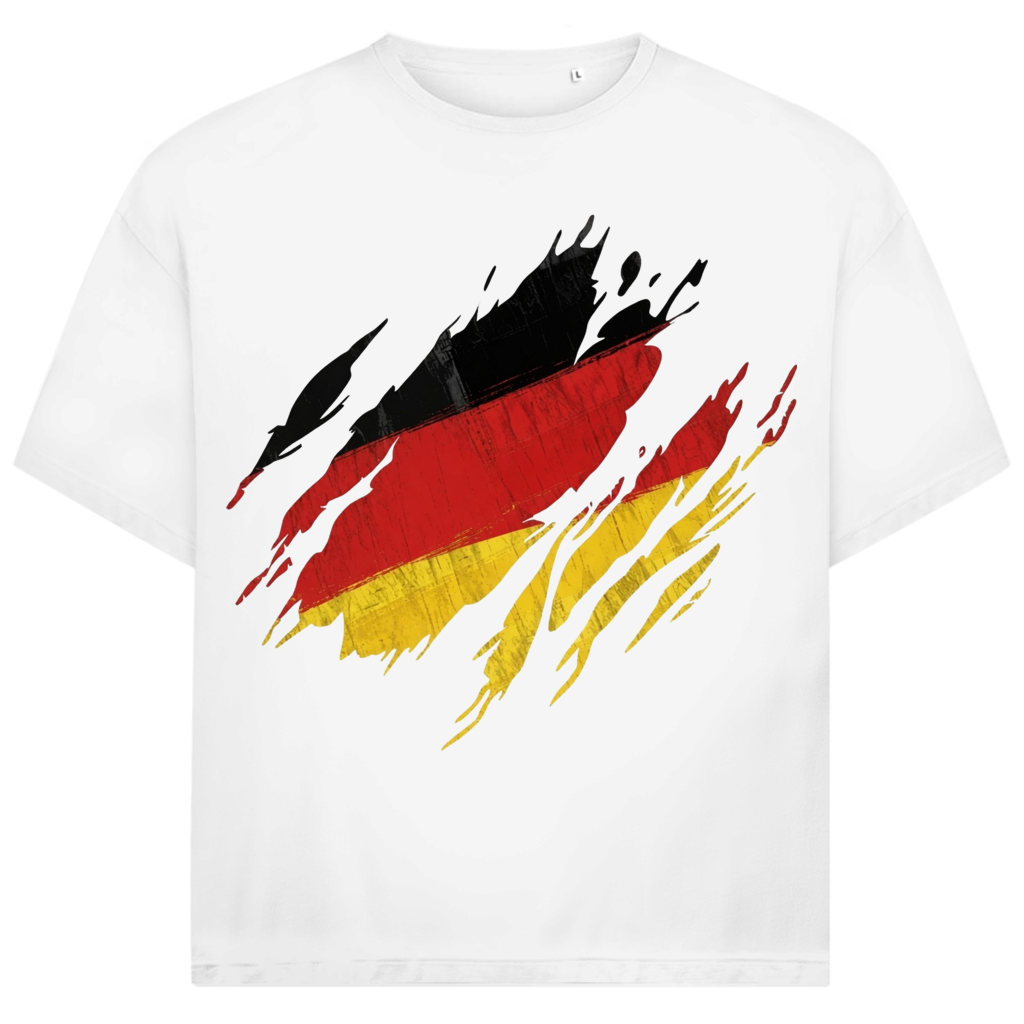 Jack &amp; Jones Herren T-Shirt Zerrissene Deutschland Flagge Brush Streak