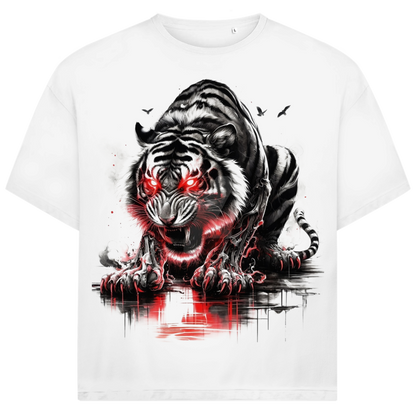 Jack &amp; Jones Herren T-Shirt Wütender Tiger Rote Augen Oversized