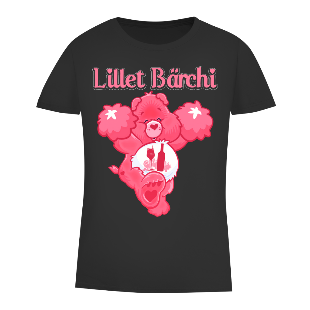 Lillet Bärchi Glücksbärchi Damen Shirt - rosa Bärchen Aperitif Bio Baumwolle Black