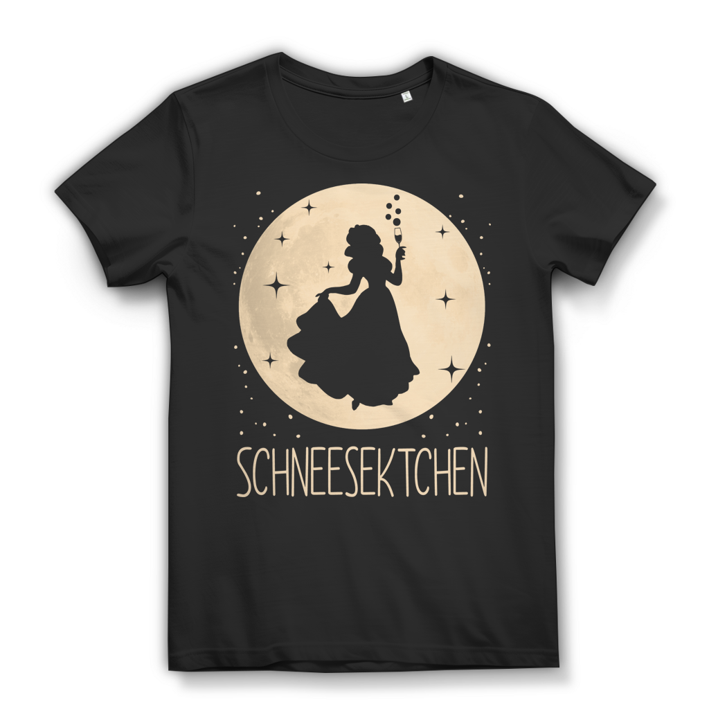Schneesektchen Schneewittchen Mond Prinzessin - Damen Premium Bio T-Shirt Black