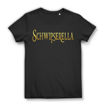 Schwipserella Cinderella Gold Prinzessin - Damen Premium Bio T-Shirt Black
