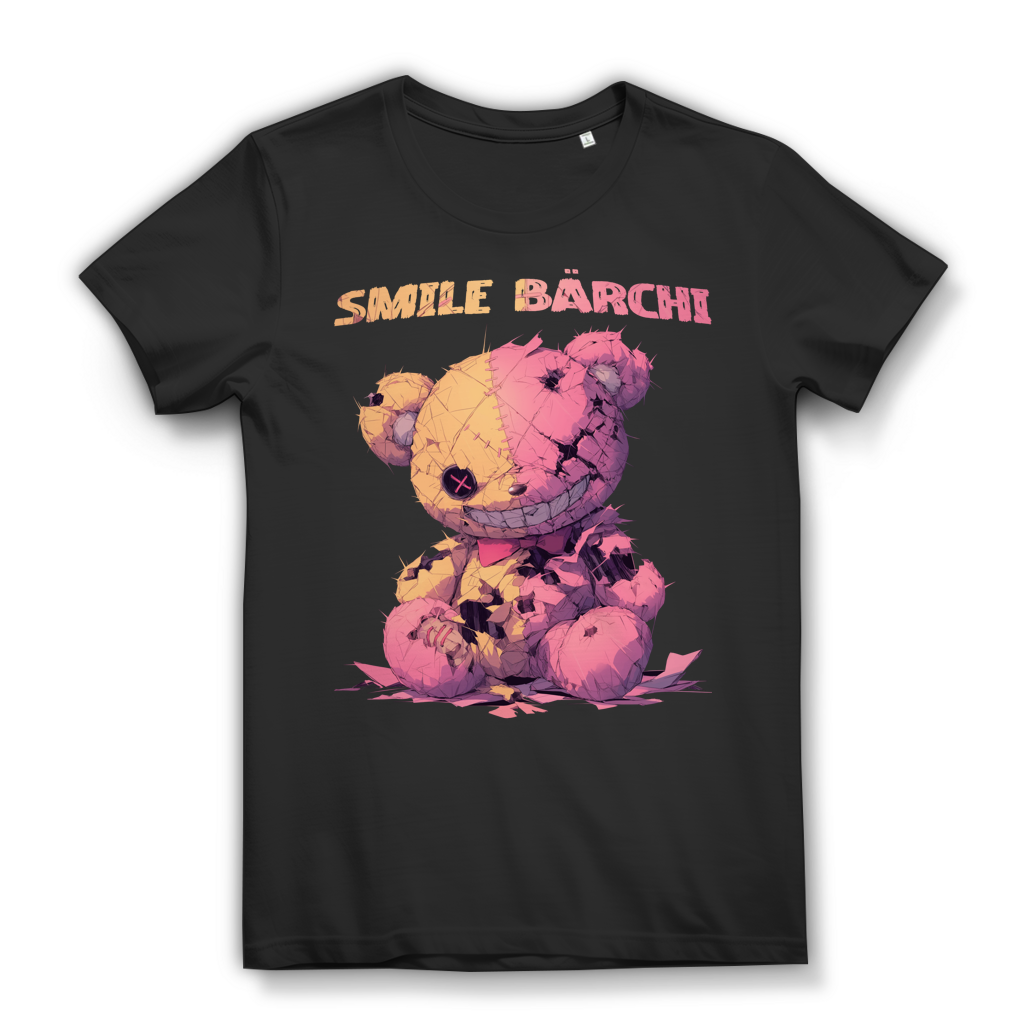 Smile Bärchi Teddybär Horror Bär - Damen Premium Bio T-Shirt Black