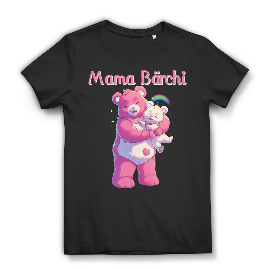 Mama Mutter Bärchi Glücksbärchi Muttertag - Damen Premium Bio T-Shirt Schwarz Black